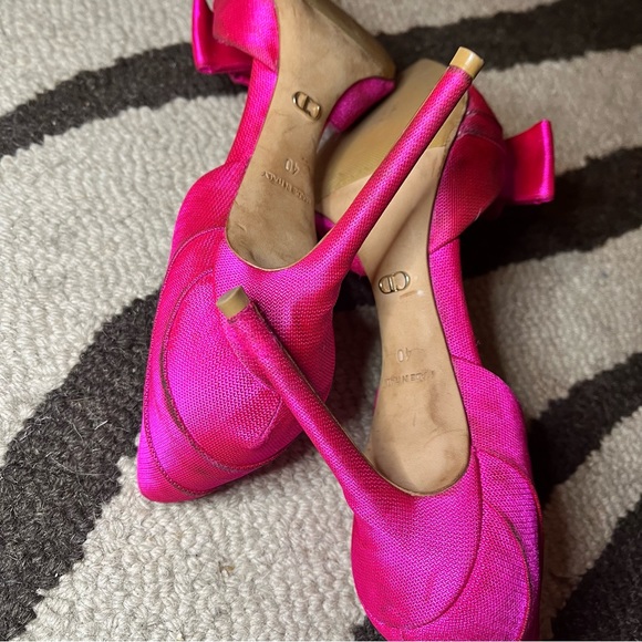 Hot pink Christian Lacroix silk failed pumps size EU 40 d’orsay pumps - Picture 7 of 10